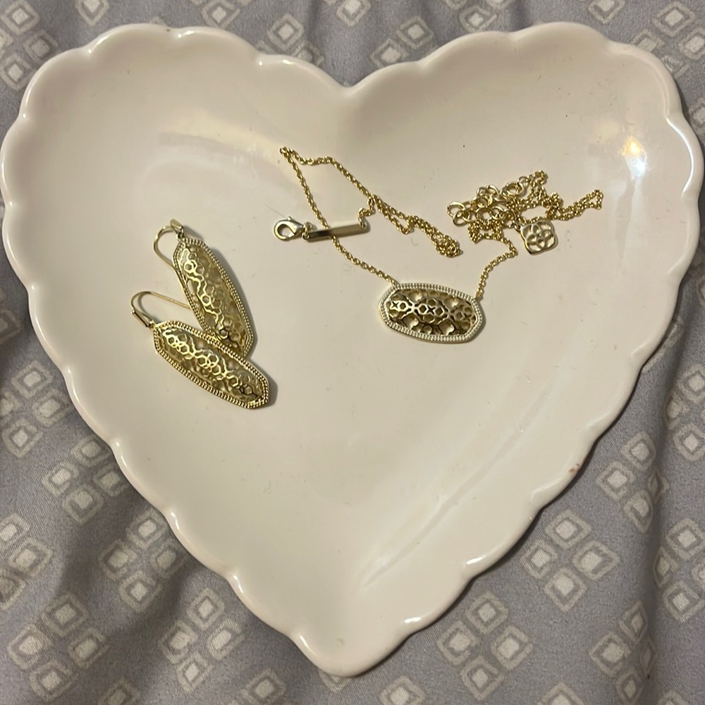 Earrings and necklace